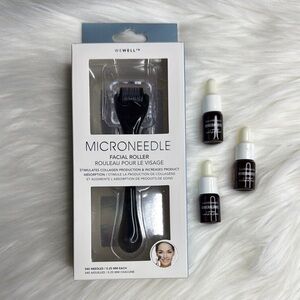 Wewell Microneedle Facial Roller with face oil.